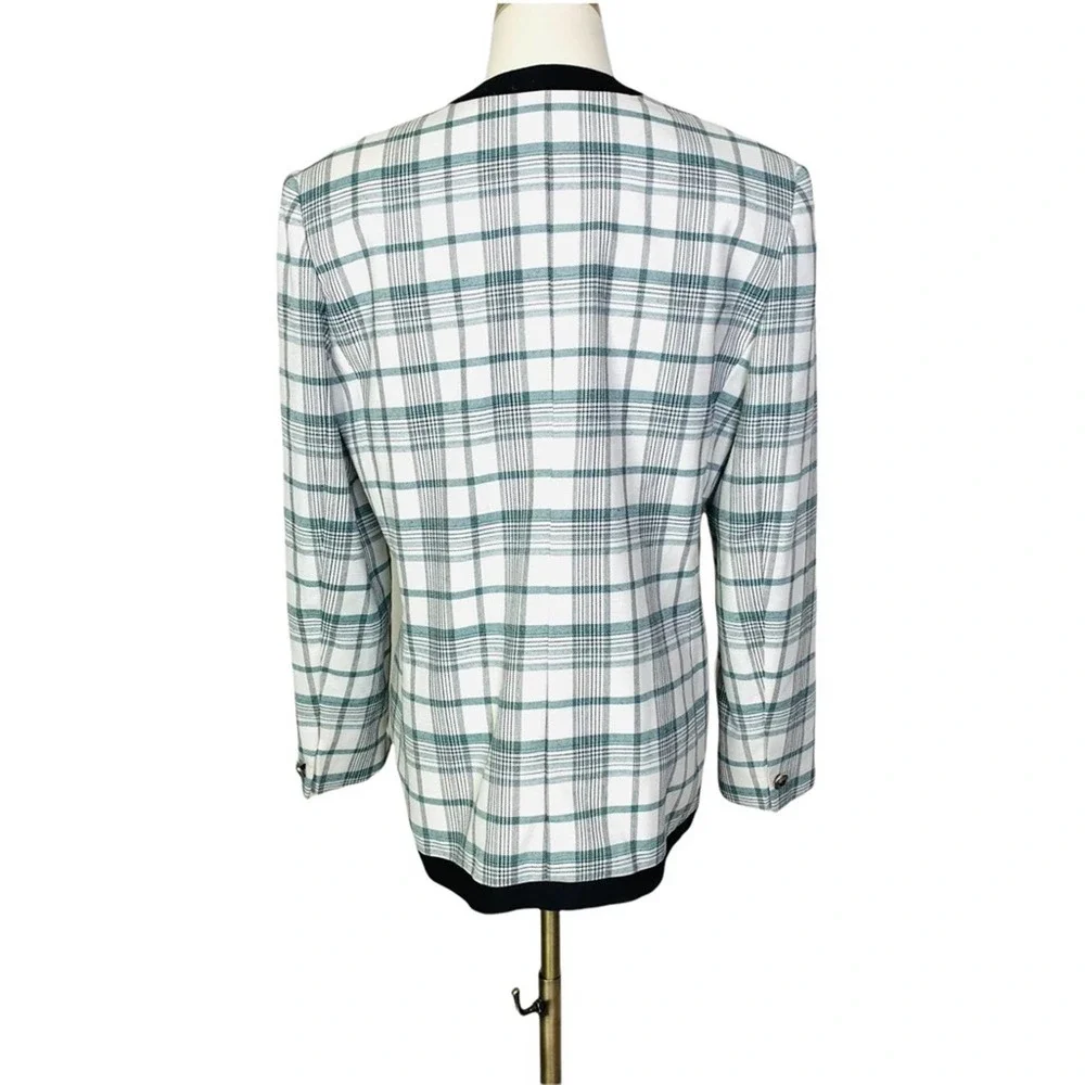 Vintage Plaid Double Breasted Blazer Jacket sz 10 | 2749 - Picture 5 of 9